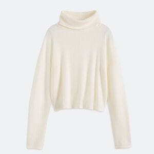 bobeau Cozy Ribbed Turtleneck Sweater - Cream